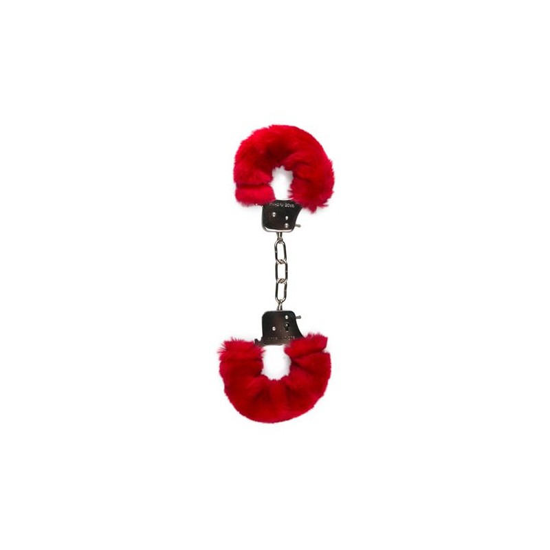 Kajdanki-furry handcuffs - red